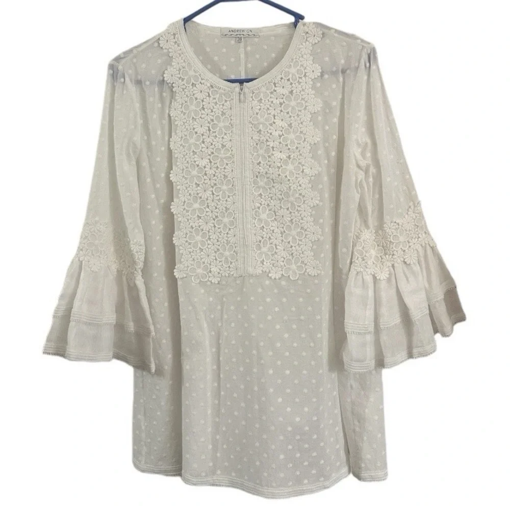 Andrew GN French Designer Swiss Dot Zip Front French Size 38 - Picture 1 of 10
